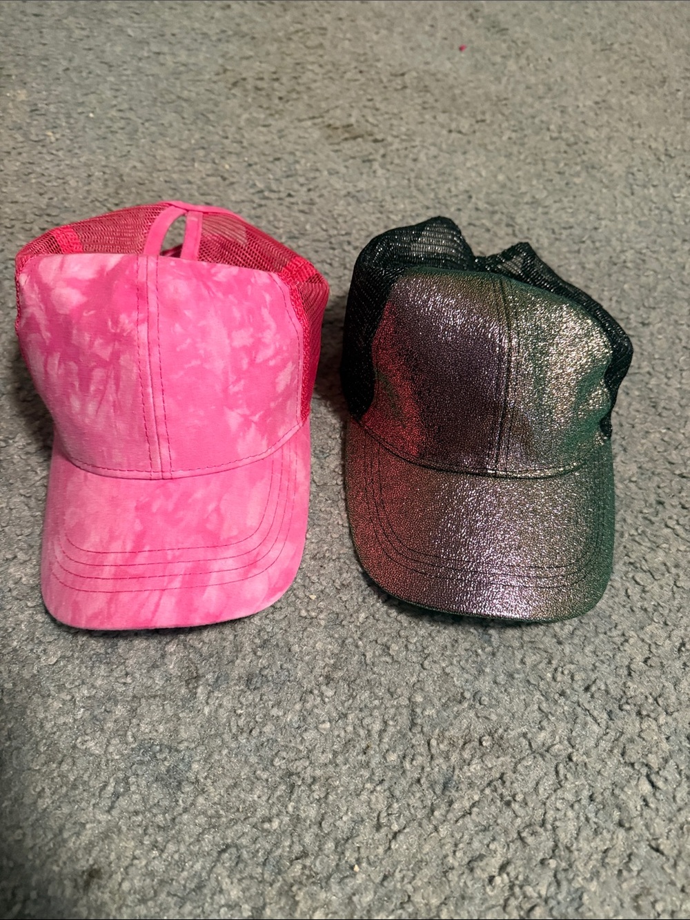 Pink Tie-Dye Mesh Cap - Glitter Black Mesh Option, 2 hats